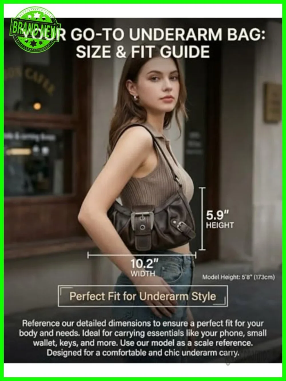 Small Y2K Hobo Shoulder Bag Faux Leather Punk Underarm Purse